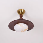 Muto Ceiling Light Walnut Color & White Imitation Alabaster - image 14