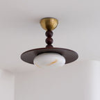 Muto Ceiling Light Walnut Color & White Imitation Alabaster - image 12