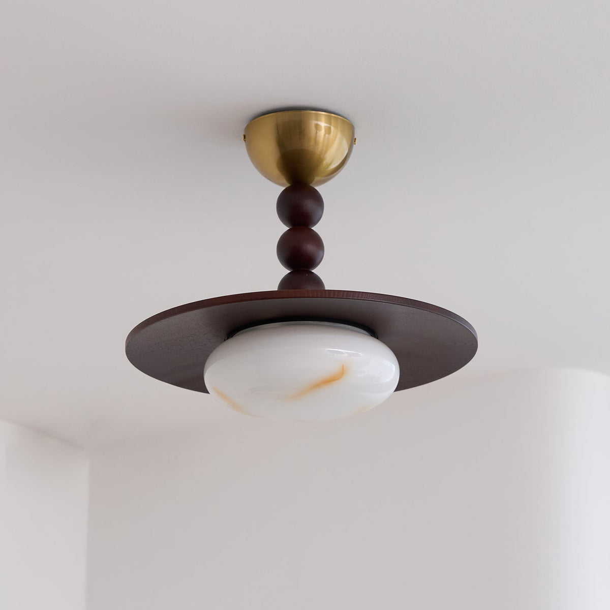 Muto Ceiling Light Walnut Color & White Imitation Alabaster - image 12