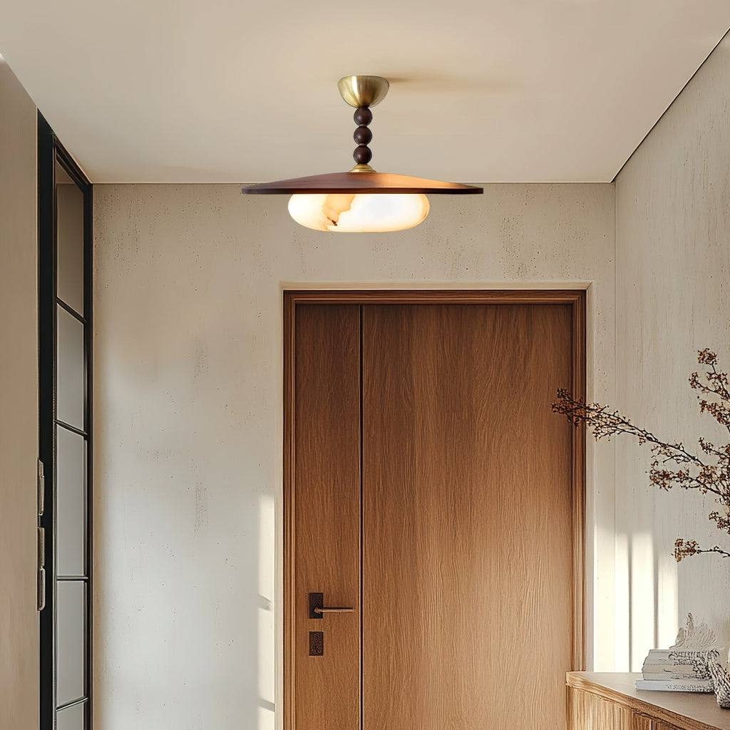 Muto Ceiling Light Walnut Color & White Imitation Alabaster - image 3
