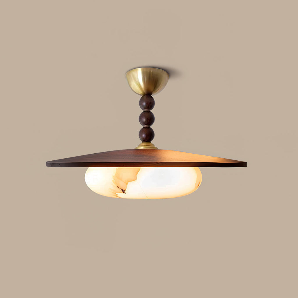 Muto Ceiling Light Walnut Color & White Imitation Alabaster - image 10