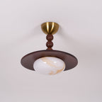 Muto Ceiling Light Walnut Color & White Imitation Alabaster - image 15
