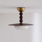 Muto Ceiling Light Walnut Color & White Imitation Alabaster - image 13