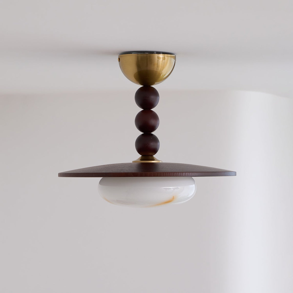 Muto Ceiling Light Walnut Color & White Imitation Alabaster - image 13