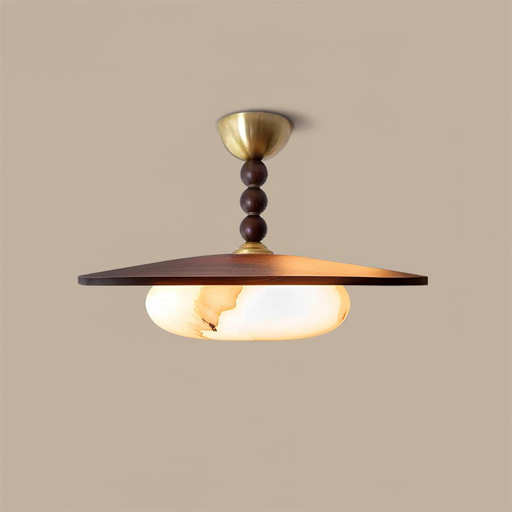 Muto Ceiling Light Walnut Color & White Imitation Alabaster - image 4