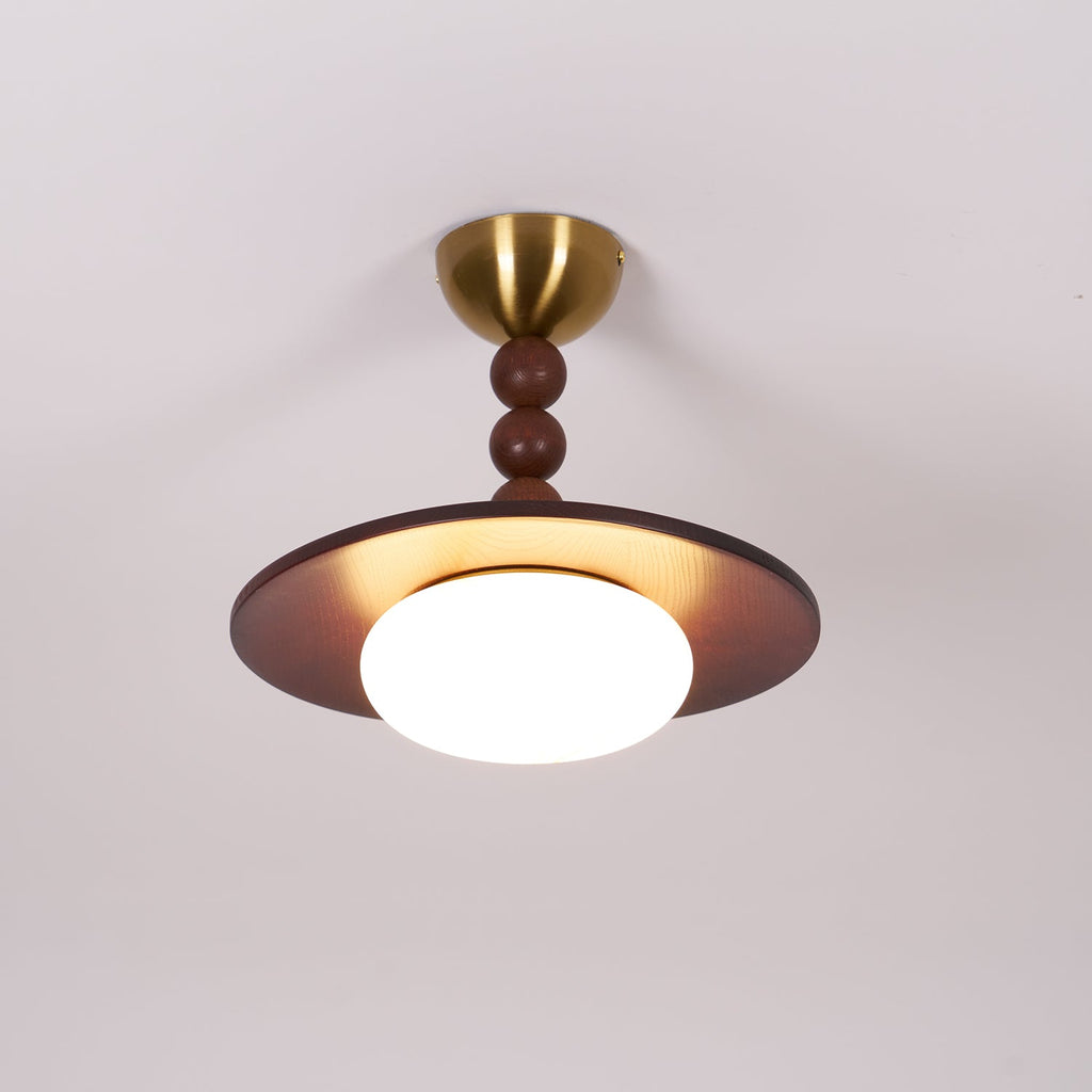 Muto Ceiling Light Walnut Color & White Imitation Alabaster - image 16