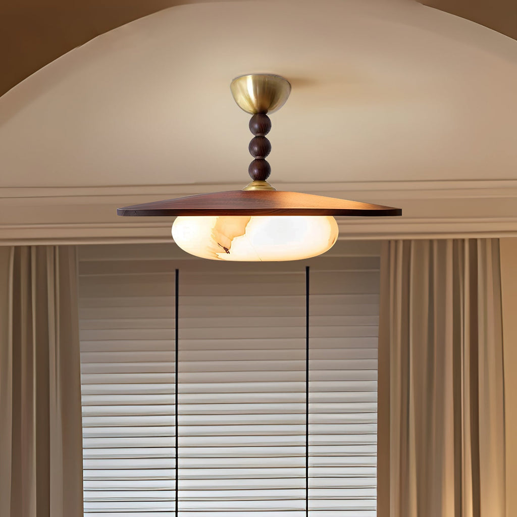 Muto Ceiling Light Walnut Color & White Imitation Alabaster - image 2