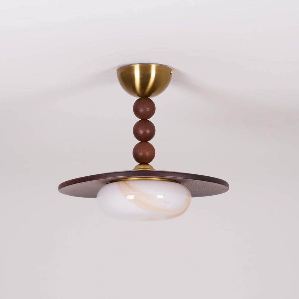 Muto Ceiling Light Walnut Color & White Imitation Alabaster - image 17