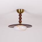 Muto Ceiling Light Walnut Color & White Imitation Alabaster - image 17