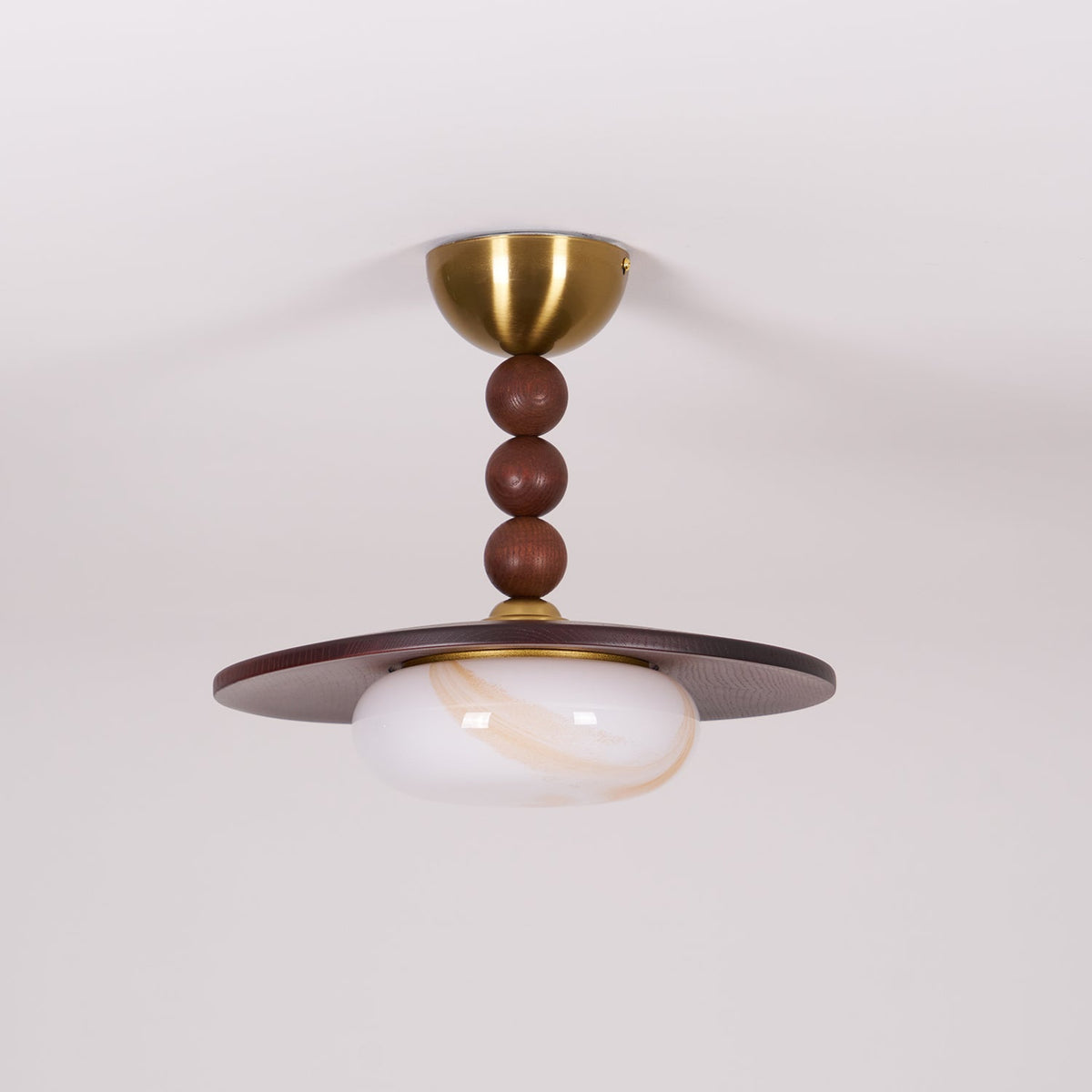 Muto Ceiling Light Walnut Color & White Imitation Alabaster - image 17