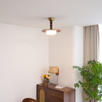 Muto Ceiling Light Walnut Color & White Imitation Alabaster - image 20