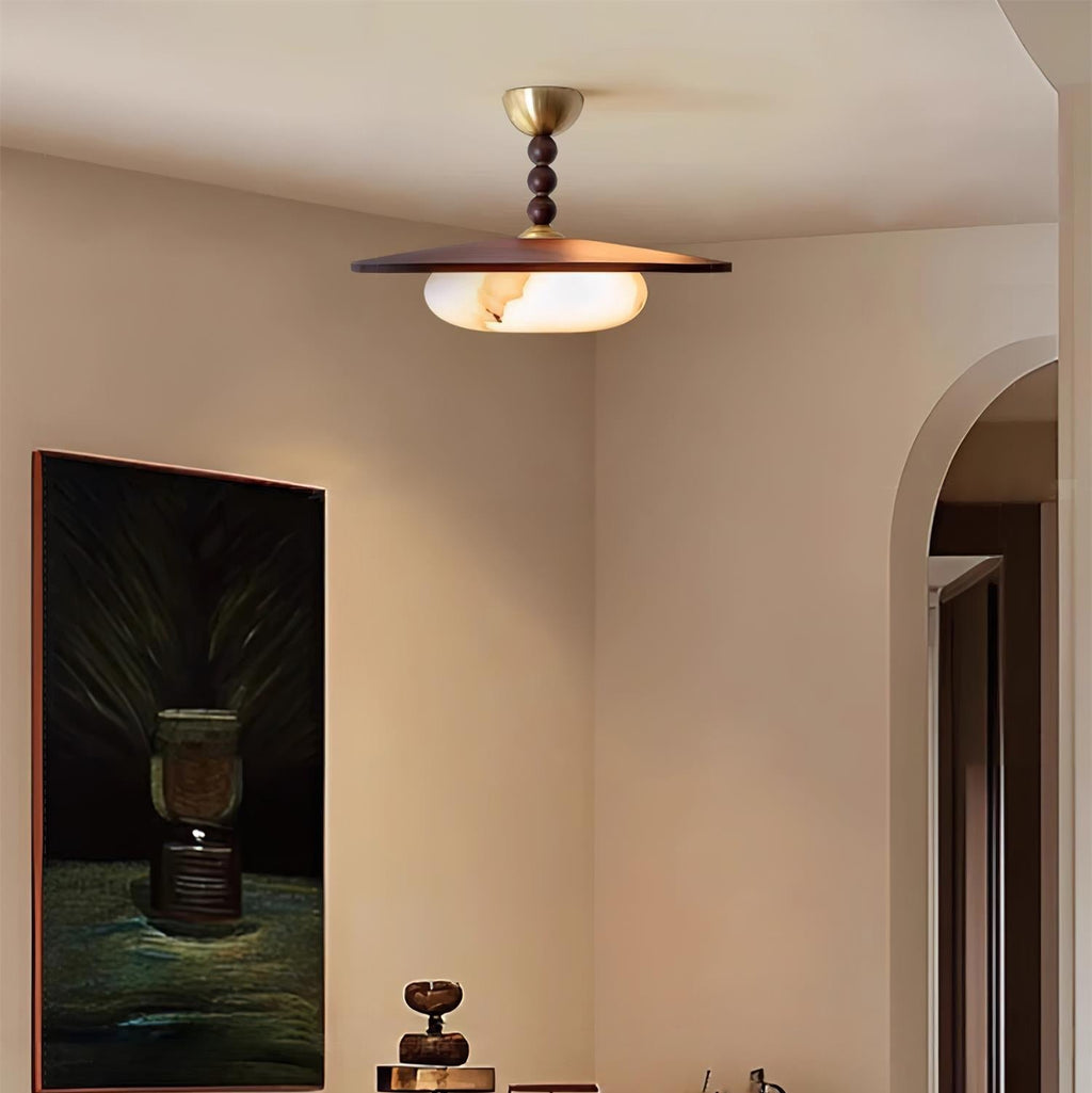 Muto Ceiling Light Walnut Color & White Imitation Alabaster - image 9