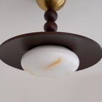 Muto Ceiling Light Walnut Color & White Imitation Alabaster - image 21