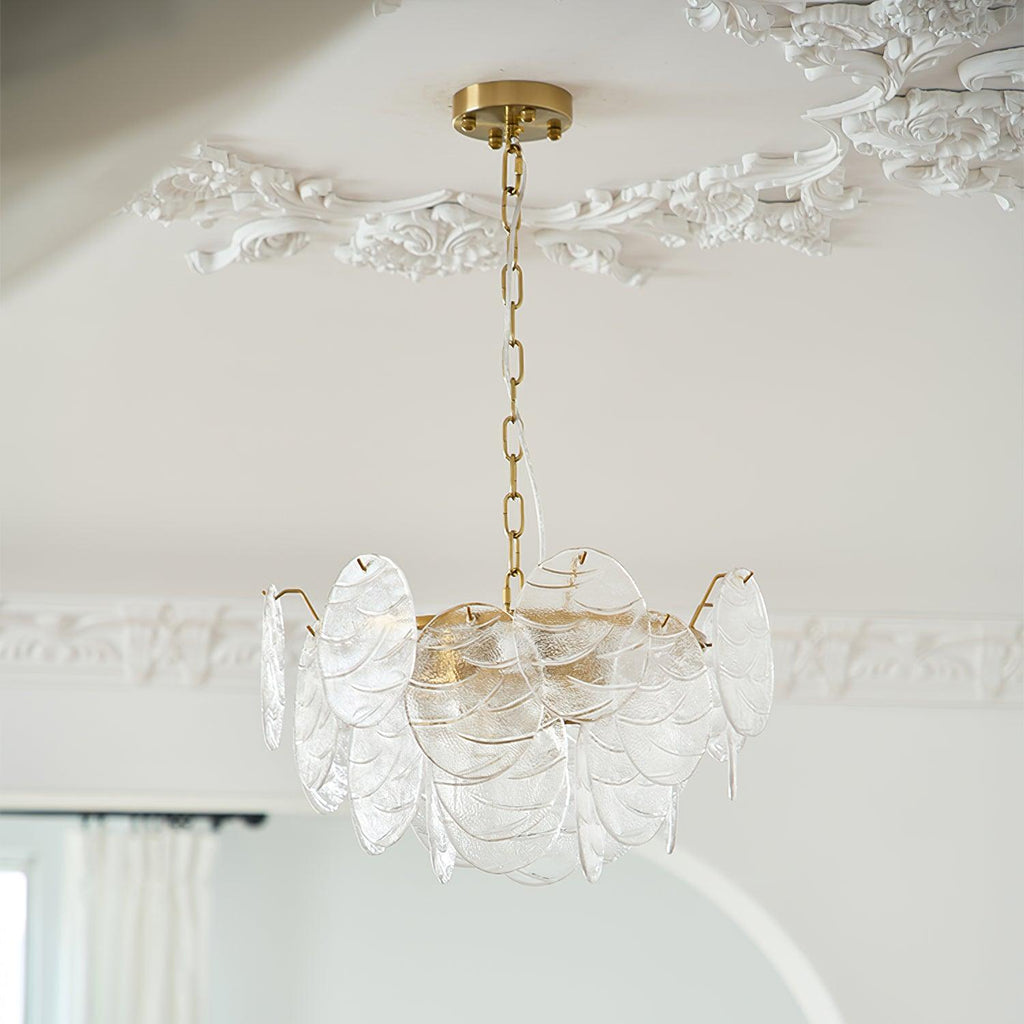Chandelier Glass Discs Frame Gold Finish Victorian