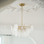 Chandelier Glass Discs Frame Gold Finish Victorian