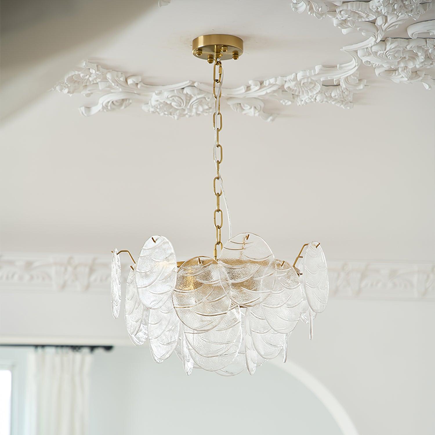 Chandelier Glass Discs Frame Gold Finish Victorian