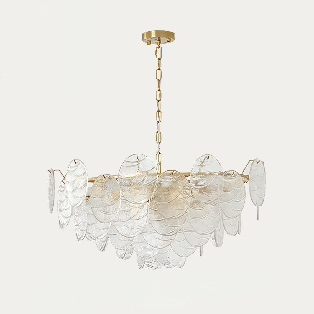 Chandelier Glass Discs Frame Gold Finish Victorian