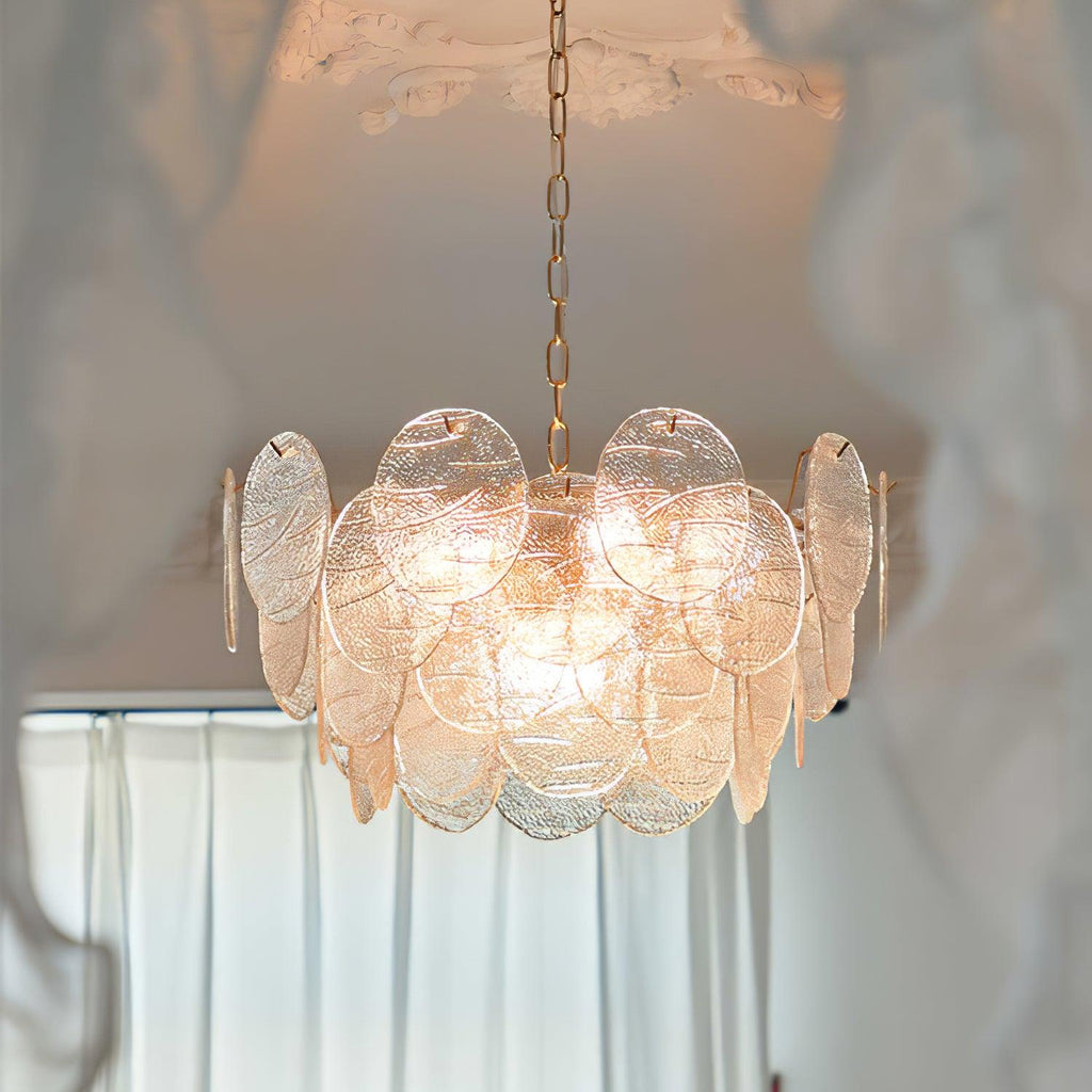 Chandelier Glass Discs Frame Gold Finish Victorian