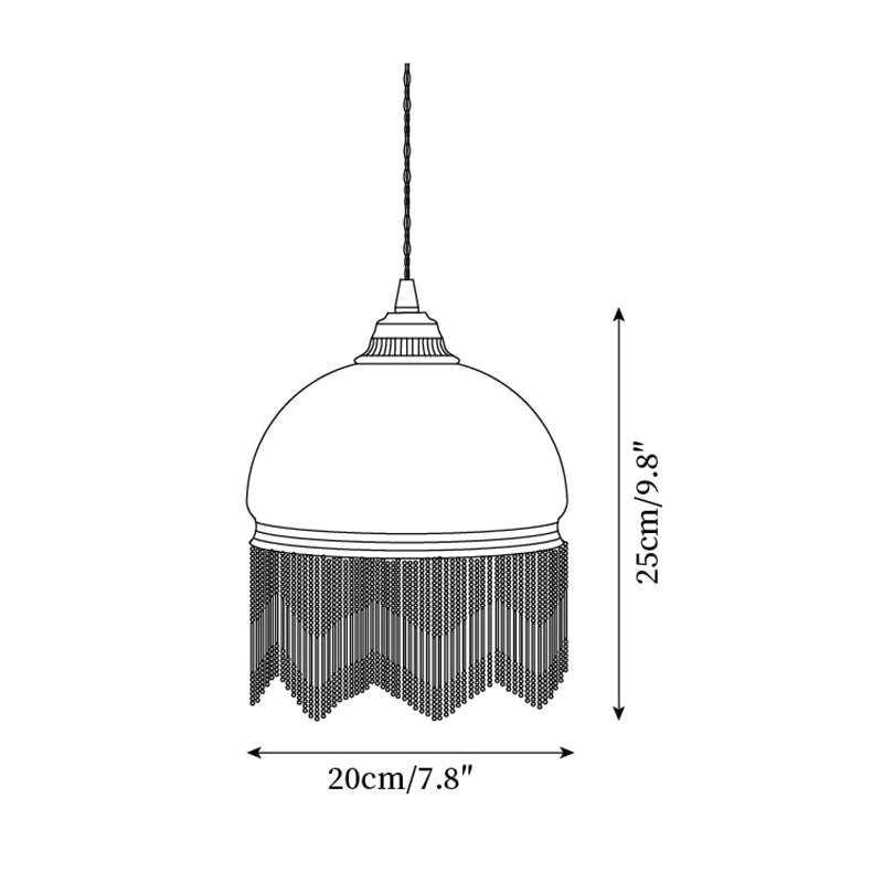 Vili Tassel Pendant Lamp Dome Fringed Beaded