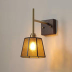 Vintage Wall Lamp Moir Amber Glass