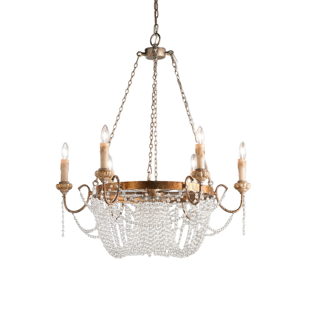 Alzoros Postmodern Luxury Wooden Crystal Chandelier