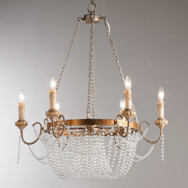 Alzoros Postmodern Luxury Wooden Crystal Chandelier