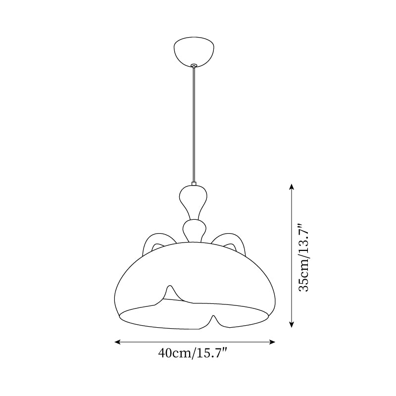 Cat Pendant Lamp Glossy Dome Wood Ears