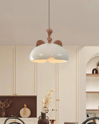 Cat Pendant Lamp Glossy Dome Wood Ears