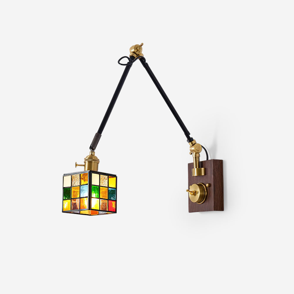 Tiffany  Mosaic Wall Lamp  Wood