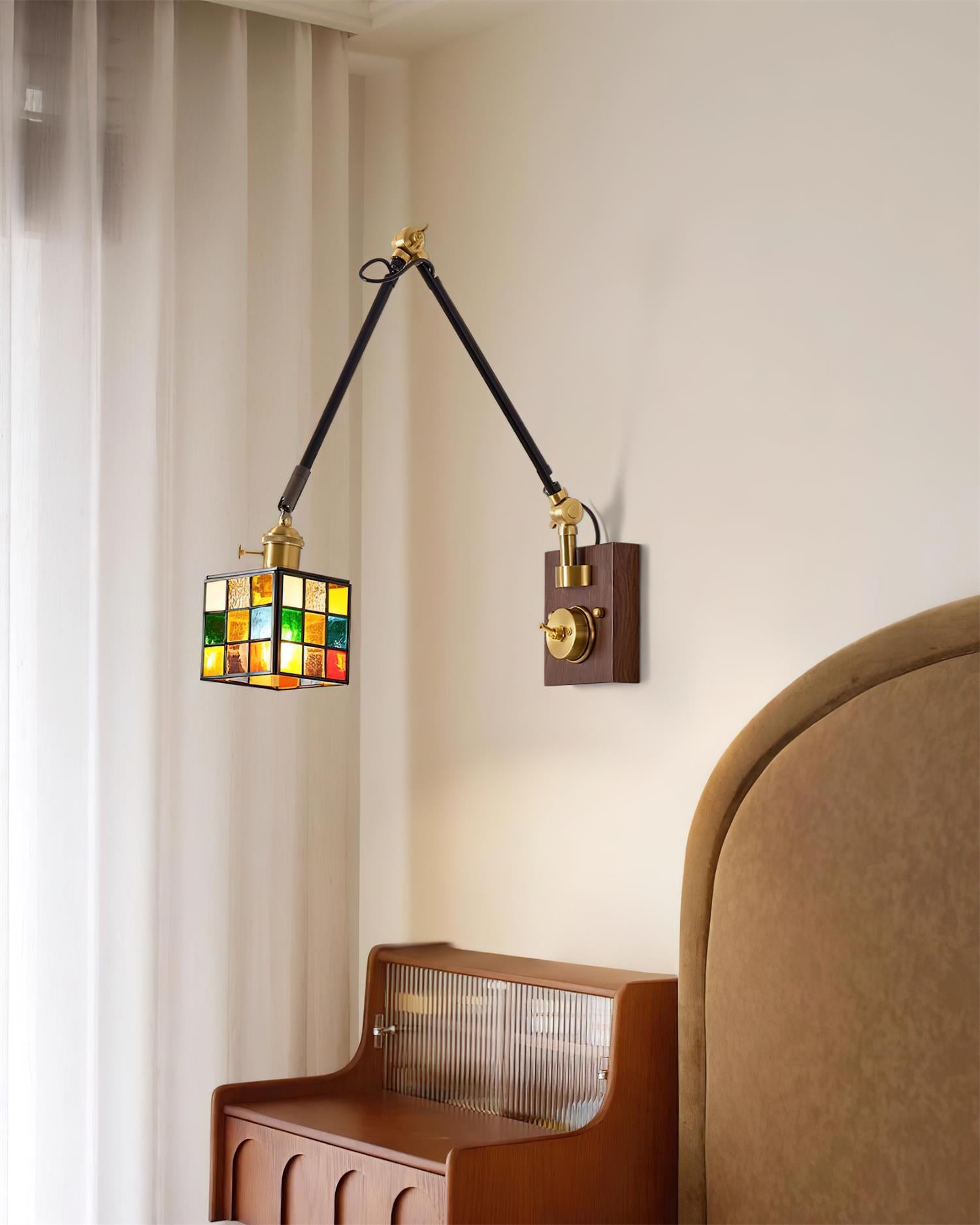 Tiffany  Mosaic Wall Lamp  Wood