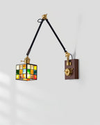 Tiffany  Mosaic Wall Lamp  Wood