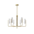 Ivraeus Vintage Industrial Brass Glass Chandelier