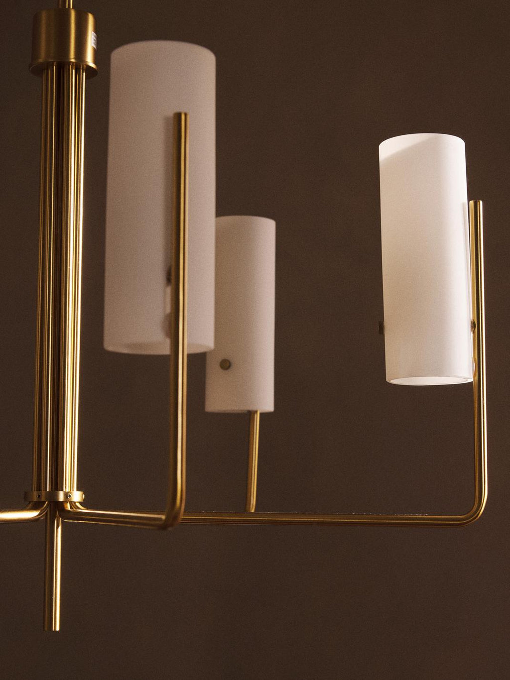 Ivraeus Vintage Industrial Brass Glass Chandelier