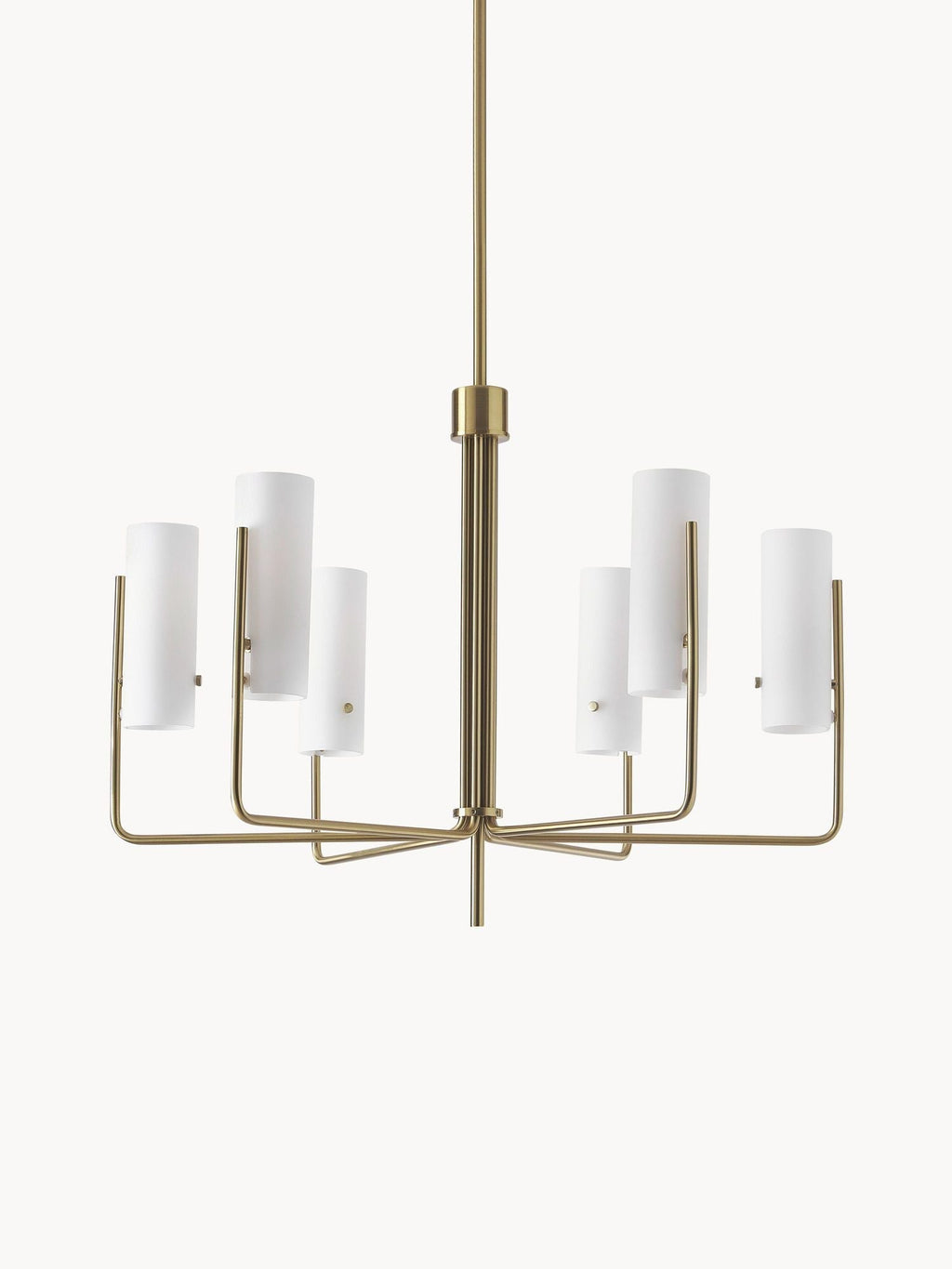 Ivraeus Vintage Industrial Brass Glass Chandelier