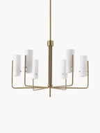Ivraeus Vintage Industrial Brass Glass Chandelier