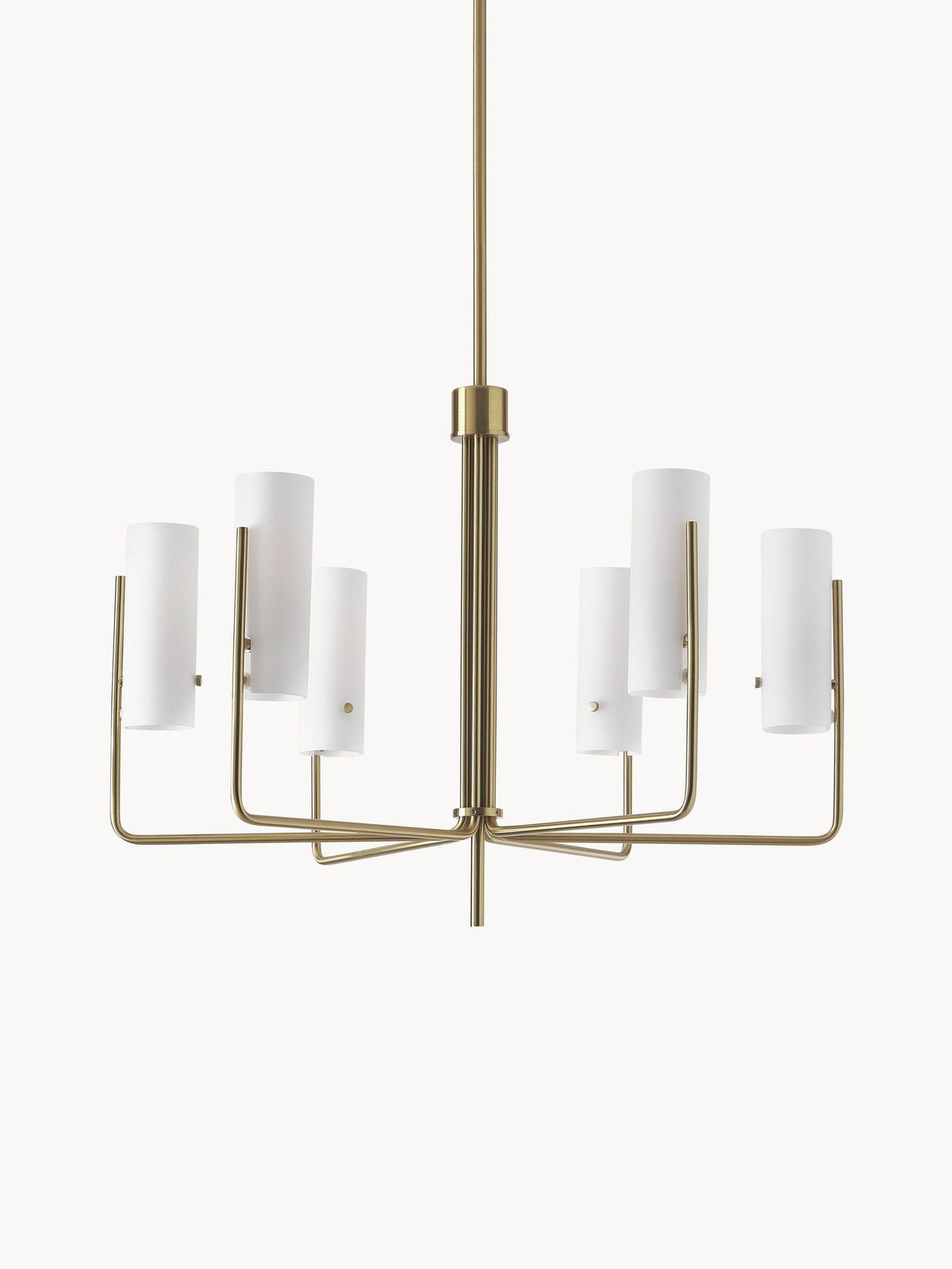 Ivraeus Vintage Industrial Brass Glass Chandelier