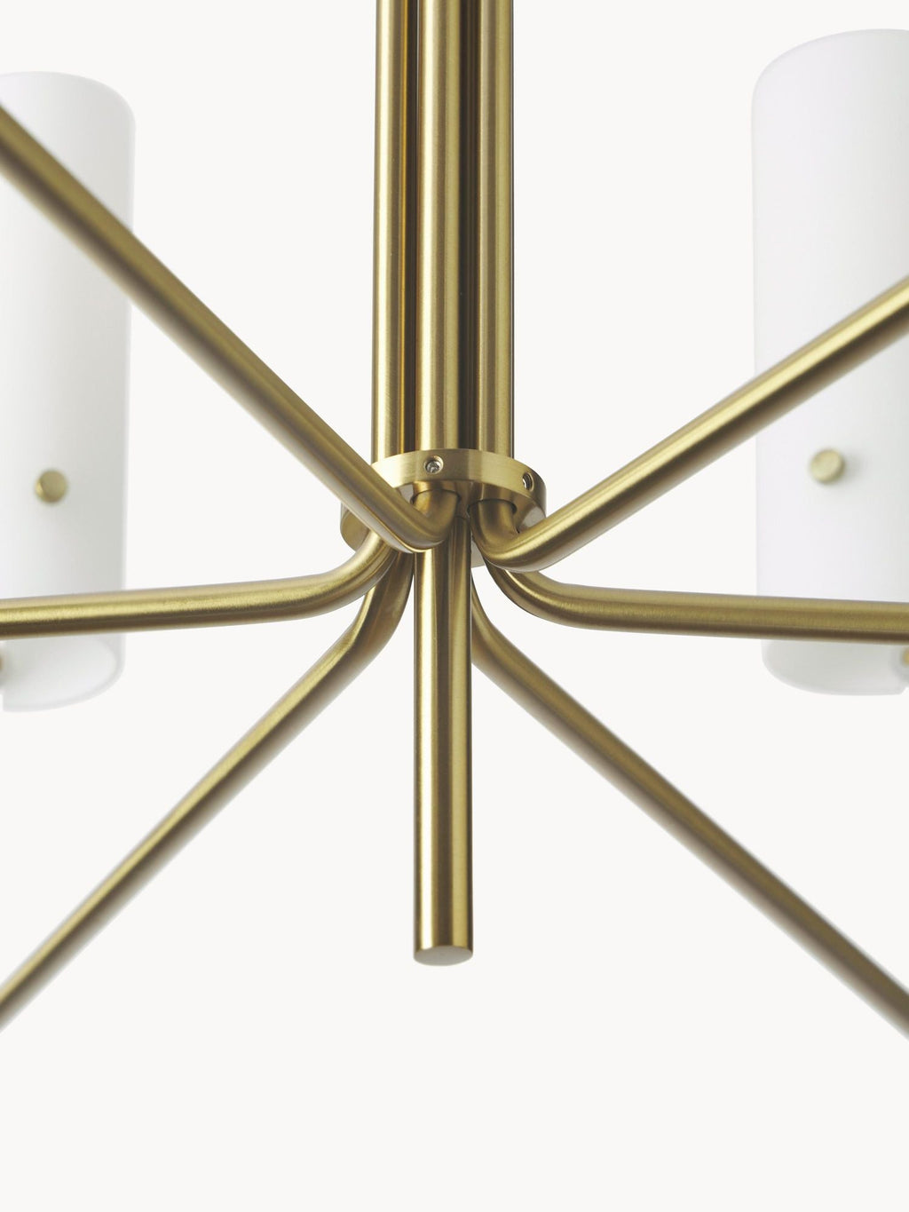 Ivraeus Vintage Industrial Brass Glass Chandelier