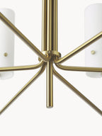Ivraeus Vintage Industrial Brass Glass Chandelier