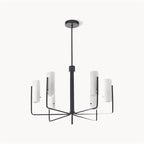 Ivraeus Vintage Industrial Brass Glass Chandelier