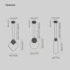 Arisha Modern Minimalist LED Hanging Pendant Lights Black White Bedroom