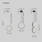Arisha Modern Minimalist LED Hanging Pendant Lights Black White Bedroom