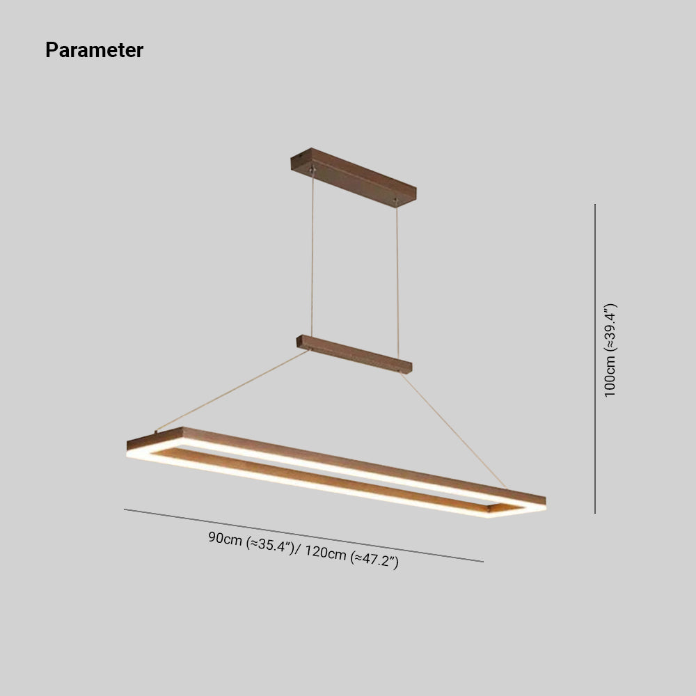 Arisha Modern Rectangular Pendant Light Coffee Dining Room