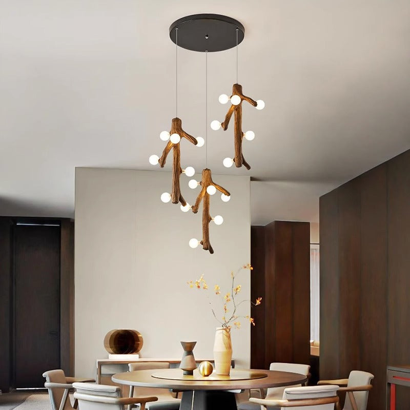 Epoch Nordic LED Chandelier Wood Living Dining Room Bedroom