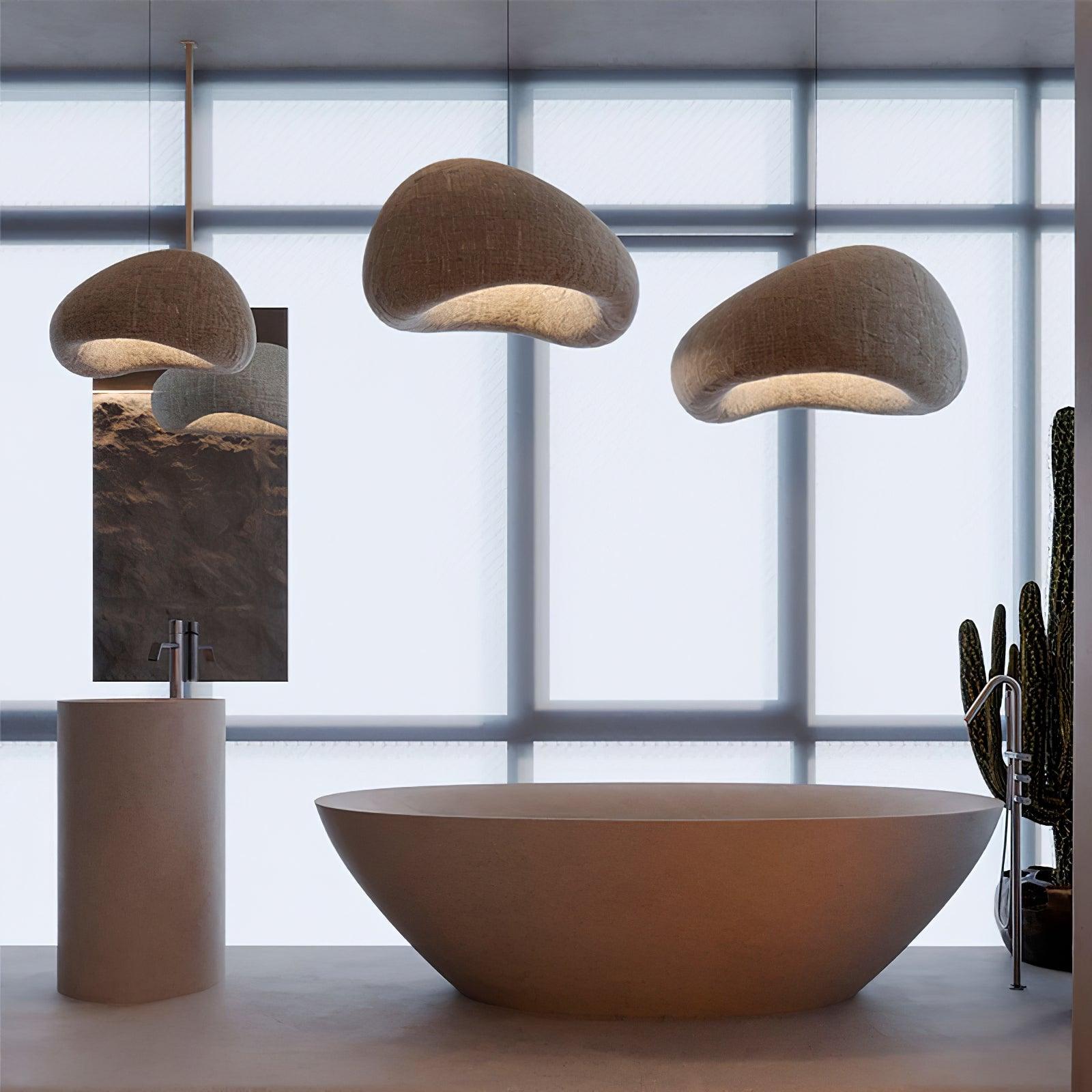 Chandelier Wabi-Sabi Pebble Cluster Organic Form Minimalist Artistic