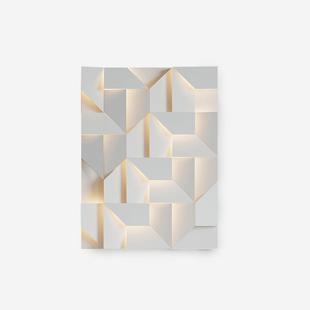 Wall Lamp 3D Geometric Panels Layered Light Art Remote Dimming Modern