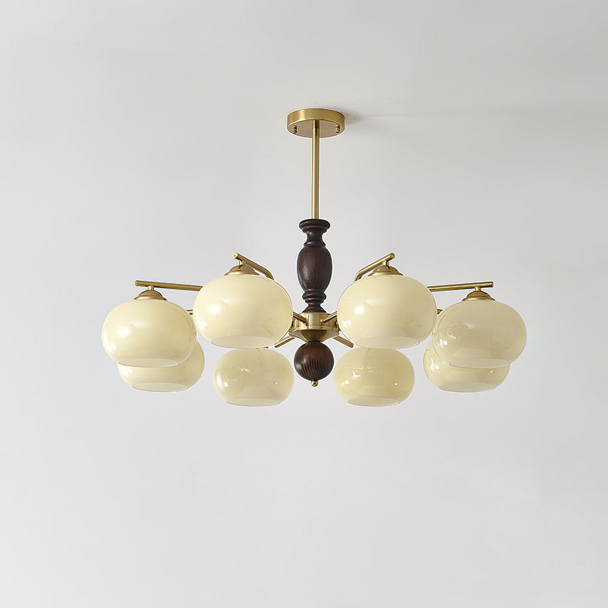 Aurora Chandelier Walnut Beige Orb