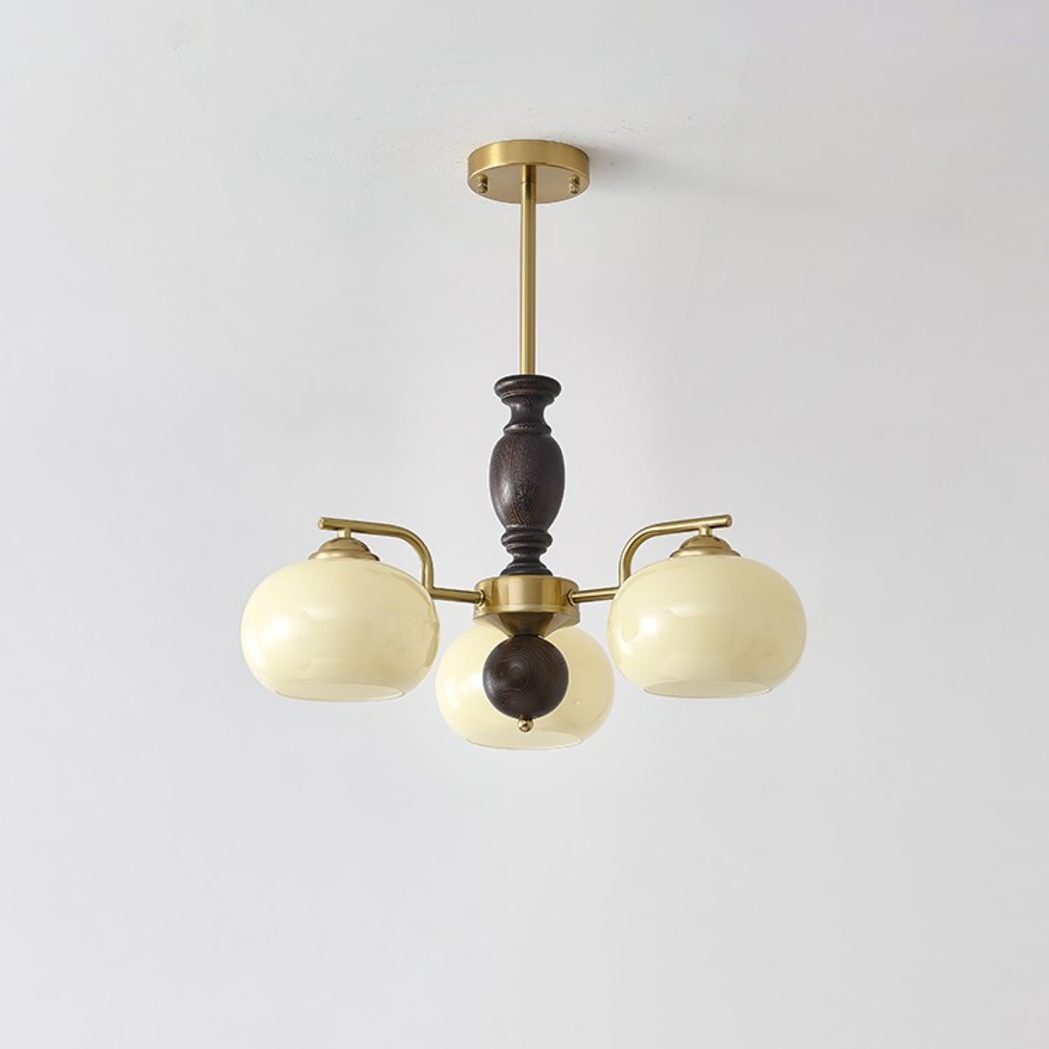 Aurora Chandelier Walnut Beige Orb