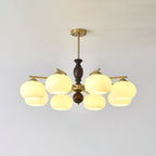 Aurora Chandelier Walnut Beige Orb