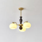 Aurora Chandelier Walnut Beige Orb