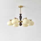 Aurora Chandelier Walnut Beige Orb
